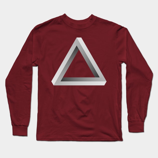 Monochrome Penrose/Impossible Triangle Long Sleeve T-Shirt by brutalworld